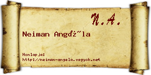 Neiman Angéla névjegykártya